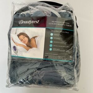 Beautyrest Blue Heated Plush Throw